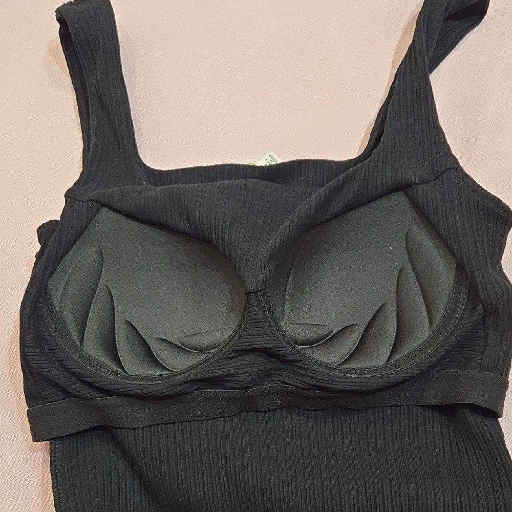 En Creme Black Fitted Sleeveless Bustier Tank Top SizeS - Picture 4 of 7